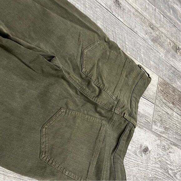Military green color flared high rise jeans - Picture 11 of 15